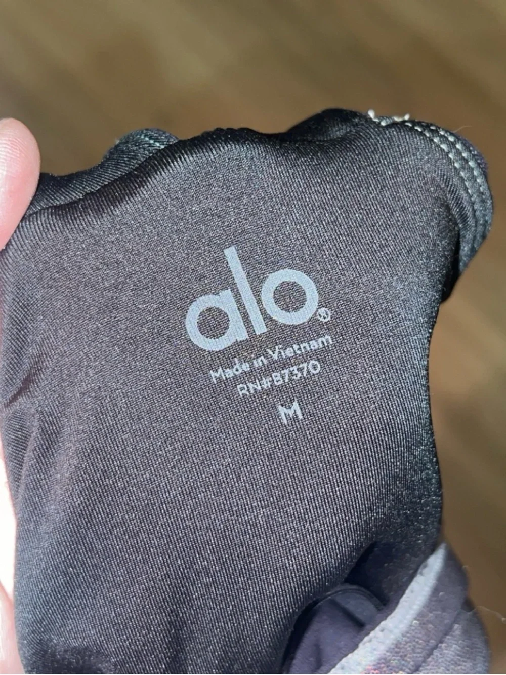 ALO Yoga Black Iridescent Sparkle Activewear Top